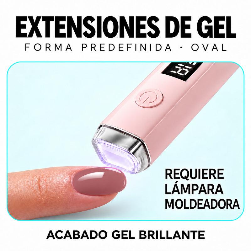 Extensiones de gel NOOVES Vintage Rose, forma oval, lámpara moldeadora