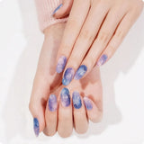 Gel Nail - Blue Marble - Nooves Nails