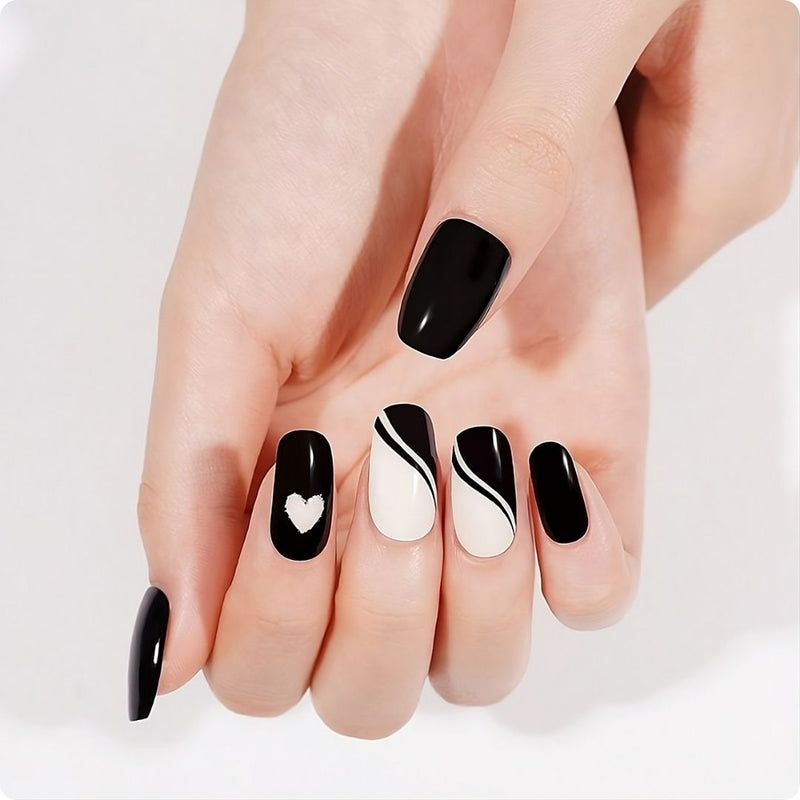 Kit de uñas de gel Dark Heart - Fácil aplicación sin torno