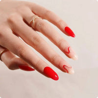 Gel Nail - Red Waves - Nooves Nails