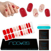 Gel Nail - Red Waves - Nooves Nails