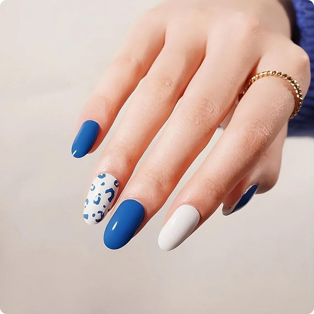 Nail Art in Bold Blue Dongker Style