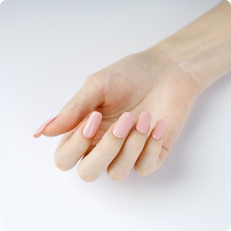Cómo quedan las uñas de gel Folhas de Gel - Rose Pâle - Nooves Nails  - Antes y después