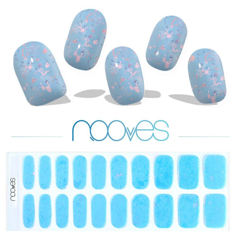 Láminas de Gel Semicuradas Láminas de Gel - Artic Blue  - Nooves Nails - Calidad Profesional Nooves