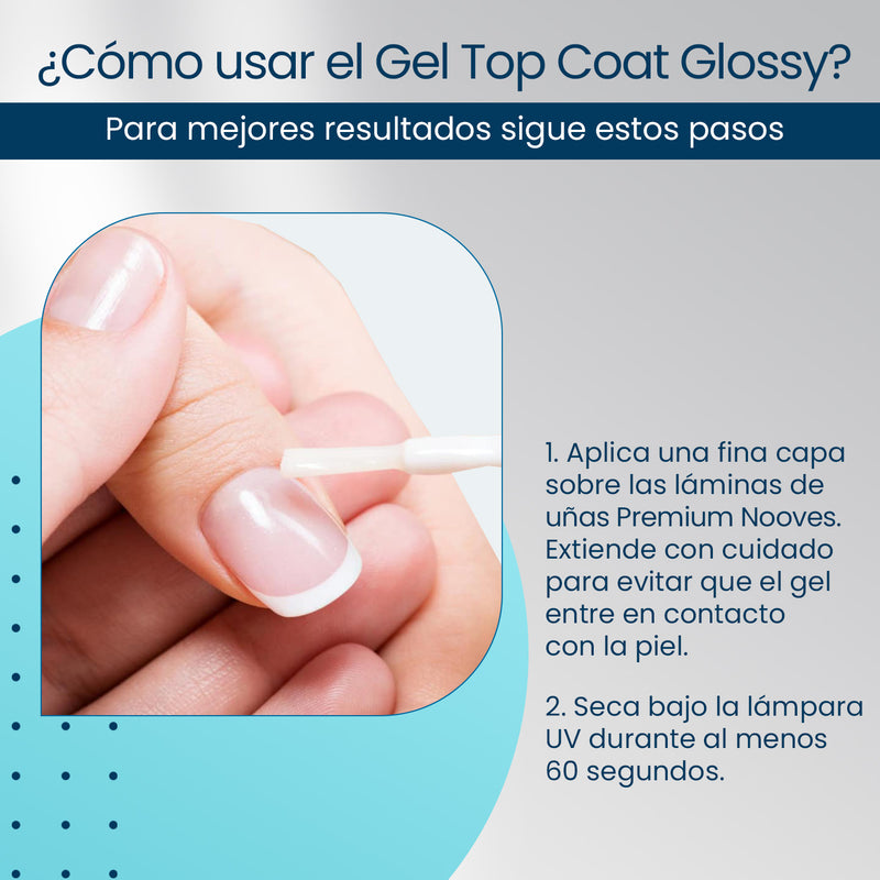Gel Top Coat Glossy 15ml - Nooves Nails
