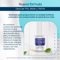 Gel Top Coat Glossy 15ml - Nooves Nails