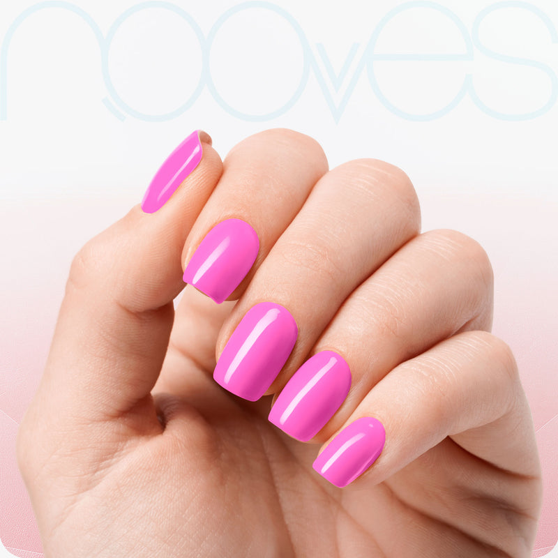 Uñas de gel Láminas de Gel - Barbie Girl - Nooves Nails curadas con lámpara UV - Brillo espejo