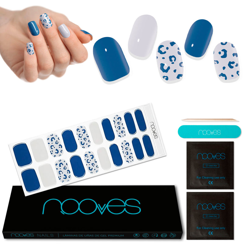 Packaging Láminas Blue Leopard - Incluye lima y palito de naranjo