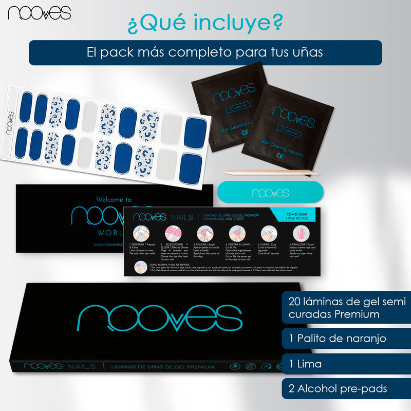 Folhas de Gel - Blue Leopard - Nooves Nails