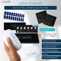 Ver detalle Pack Lámina de uñas de gel Premium precurado Nooves Diseños Cat Eye + Lámpara uñas UV/LED PORTÁTIL 8w 3