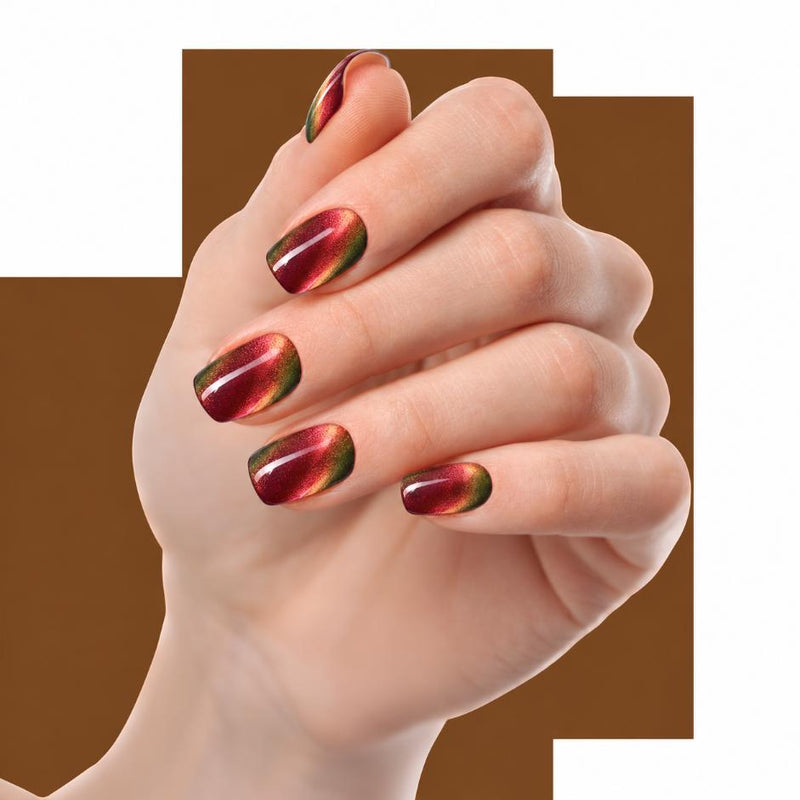 Uñas de gel Chameleon curadas con lámpara UV - Brillo espejo