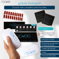 Ver detalle Pack Lámina de uñas de gel Premium precurado Nooves Diseños Cat Eye + Lámpara uñas UV/LED PORTÁTIL 8w 15