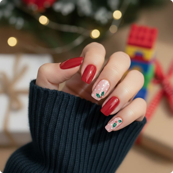 Christmas Kiss - Láminas de uñas de gel semicuradas