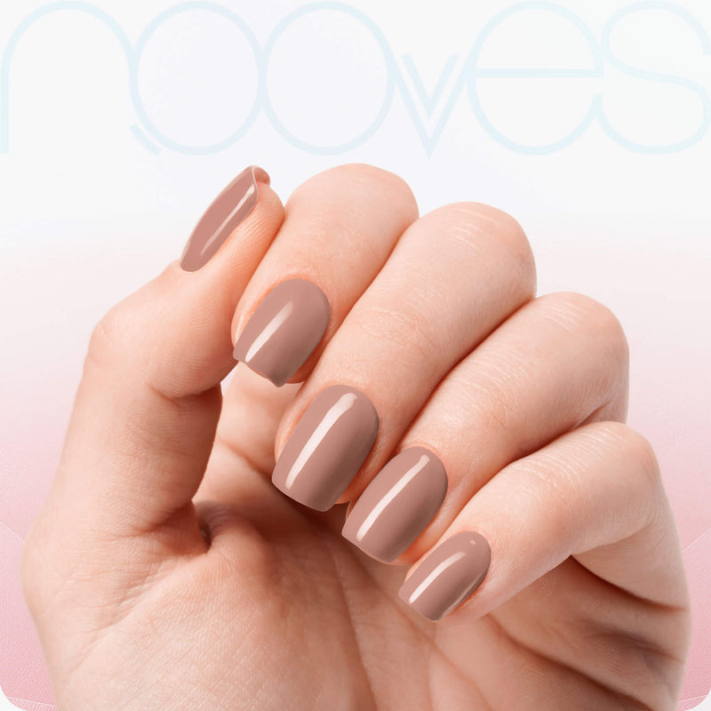 Cómo quedan las uñas de gel Láminas de Gel - Cinnamon - Nooves Nails - Antes y después