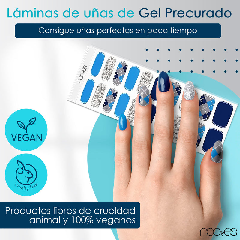Textura y grosor láminas Elegant Blue - Gel auténtico semicurado al 60%