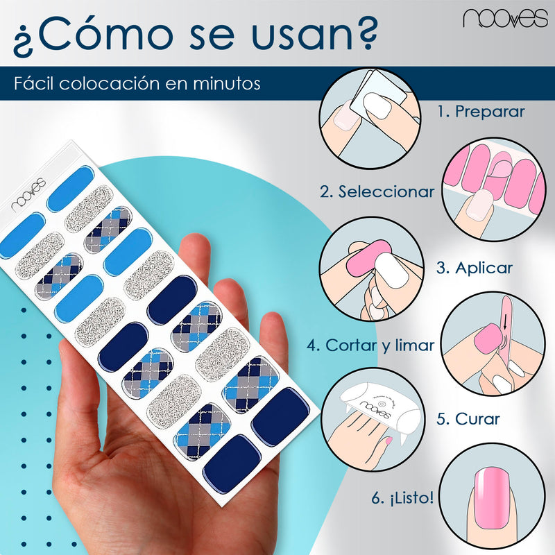 Packaging Láminas Elegant Blue - Incluye lima y palito de naranjo