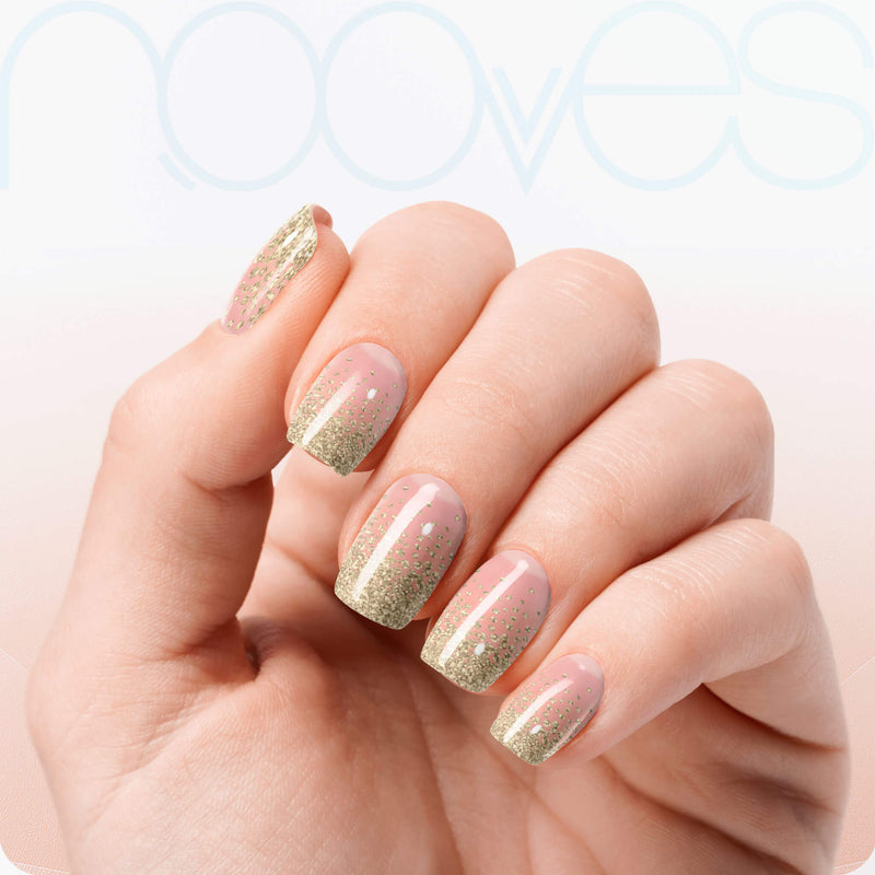 Folhas de Gel - Gold Glitter - Nooves Nails 
