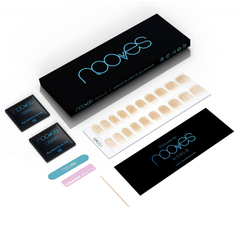 Folhas de Gel - Gold Glitter - Nooves Nails 