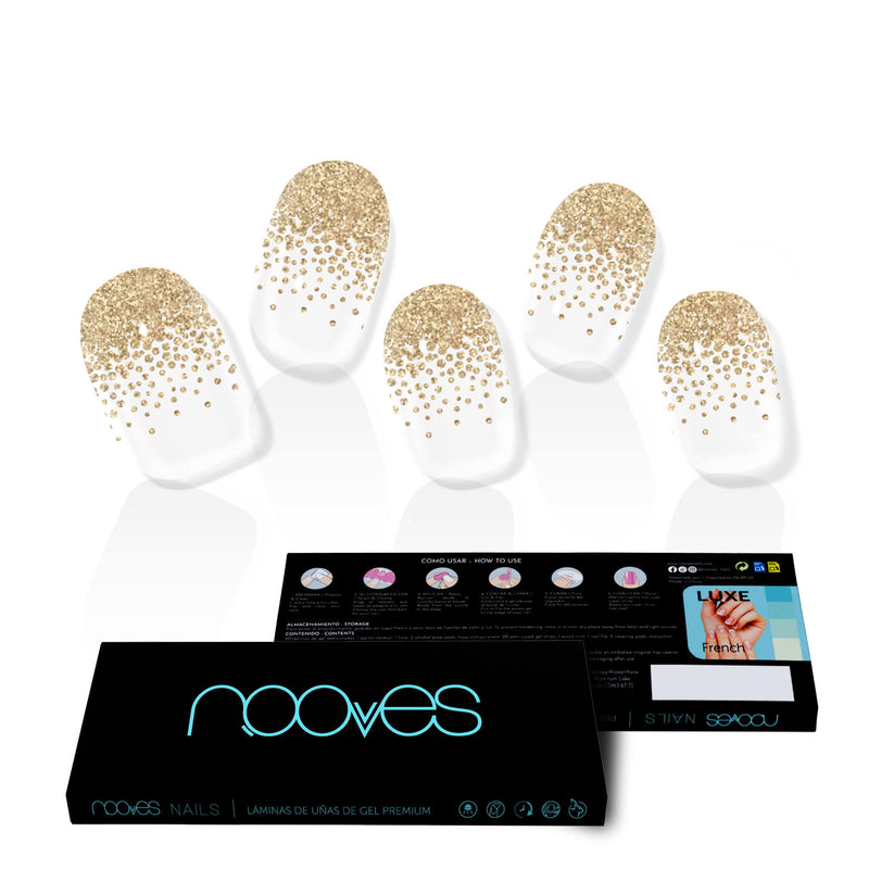 Folhas de Gel - Gold Glitter - Nooves Nails 