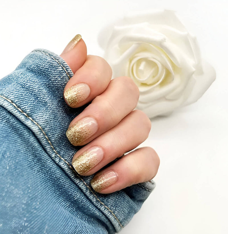 Folhas de Gel - Gold Glitter - Nooves Nails 