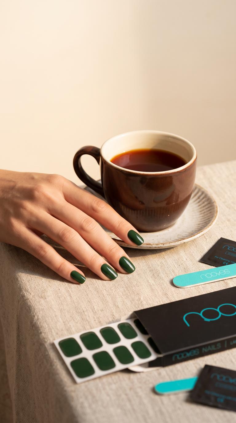 Manicura de gel NOOVES en tono garnet red y terra — colores de uñas de septiembre 2026 para la vuelta