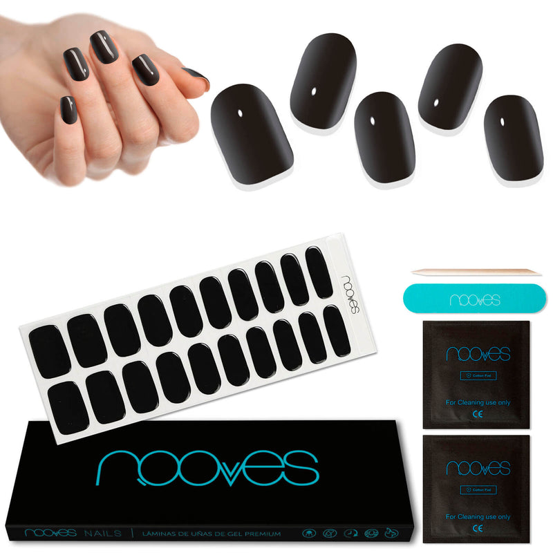 Kit de uñas de gel Folhas de Gel - Lady of Midnight - Nooves Nails  - Fácil aplicación sin torno