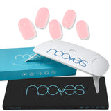 Pack Nooves Nails Folha de gel premium pré-curada Pink Designs + Lâmpada UV/LED 8W PORTÁTIL - Lâmpada secadora de unhas 8W