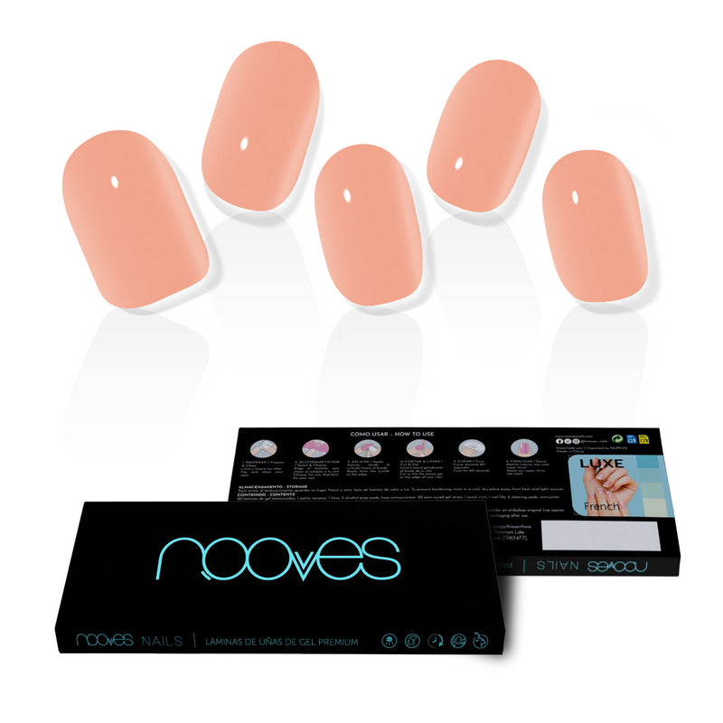 Uñas de gel Láminas de Gel - Little Peach - Nooves Nails curadas con lámpara UV - Brillo espejo