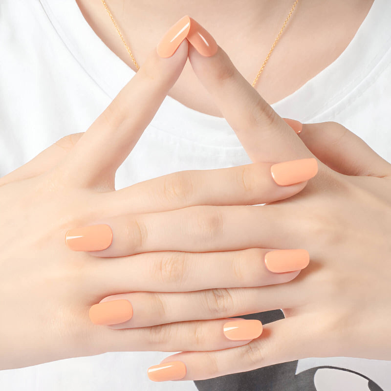 Resultado Manicura en casa con Láminas de Gel - Little Peach - Nooves Nails - Acabado Natural