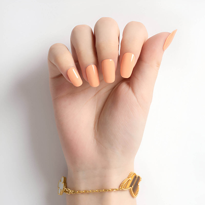 Diseño de uñas Láminas de Gel - Little Peach - Nooves Nails - Veganas, Cruelty-Free y Hema-Free