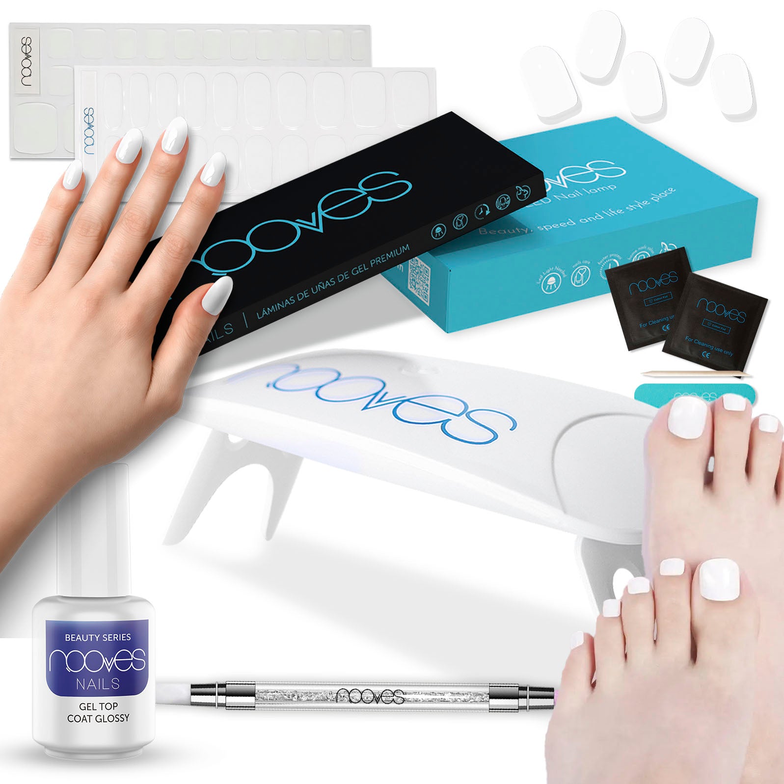 Snow White Starter Kit – White Manicure and Pedicure Pack with Top Coat