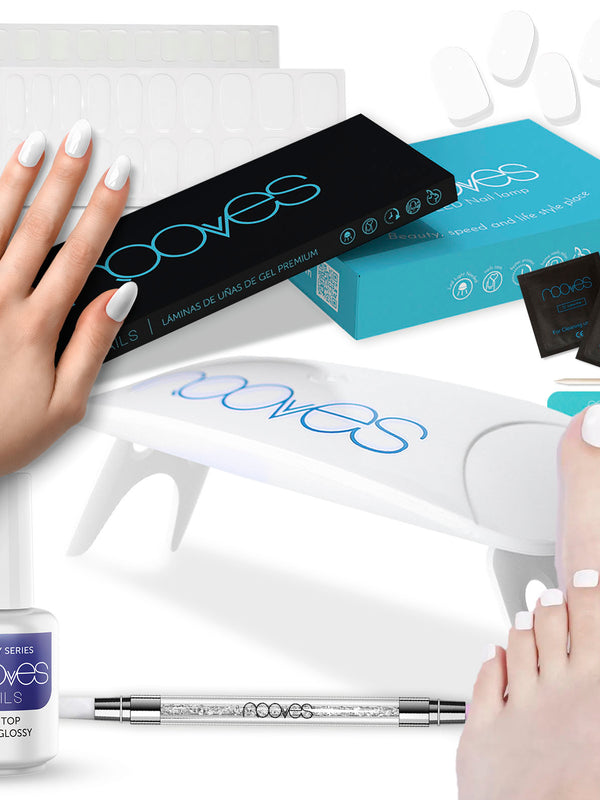 Starter Kit Snow White – Pack de Manicura y Pedicura Blancas con Top Coat