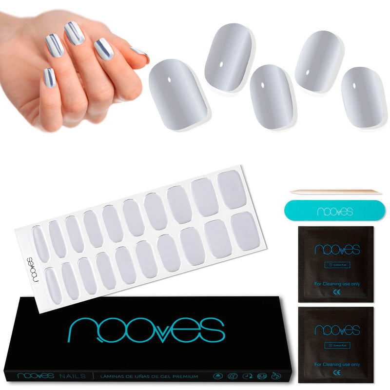 Láminas de Gel - Silver Sheen - Nooves Nails