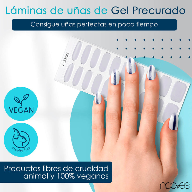 Láminas de Gel - Silver Sheen - Nooves Nails