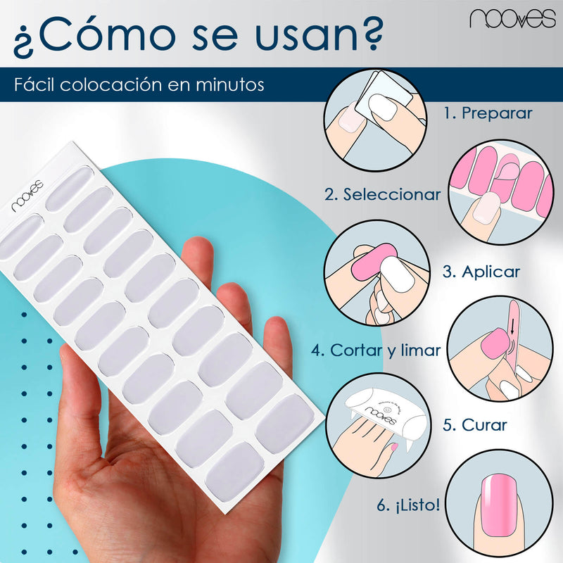 Láminas de Gel - Silver Sheen - Nooves Nails