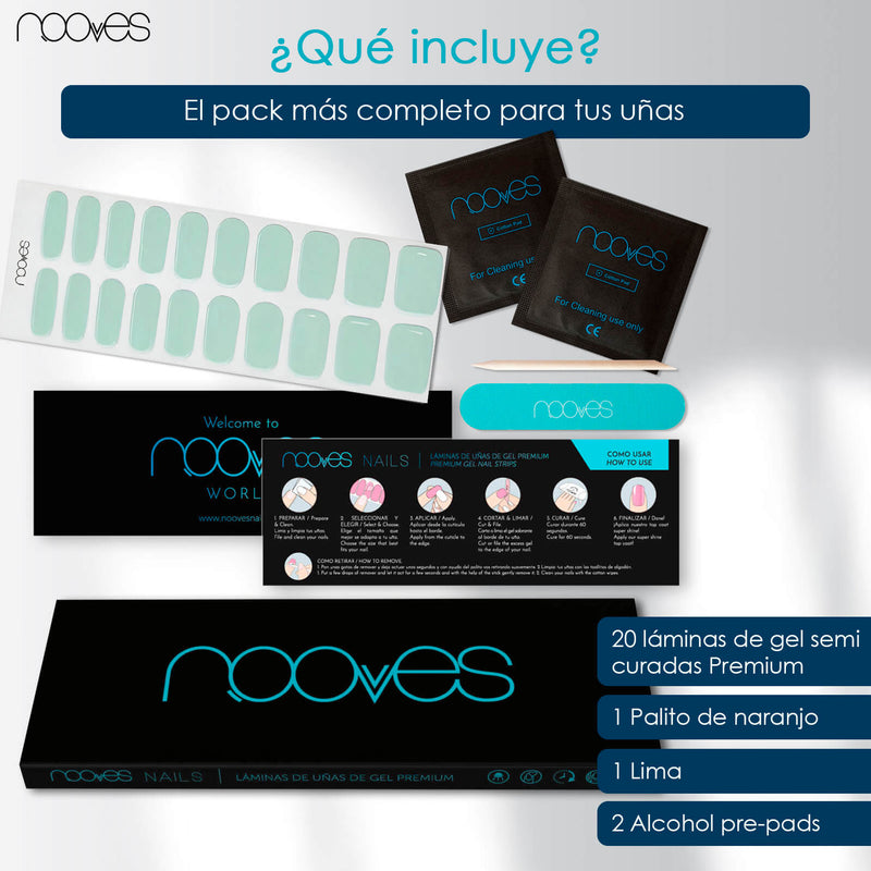 Folhas de Gel - Mint - Nooves Nails 