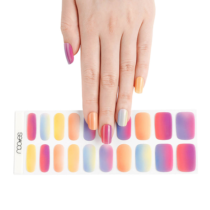 Kit de uñas de gel Láminas de Gel - Rainbow - Nooves Nails - Fácil aplicación sin torno