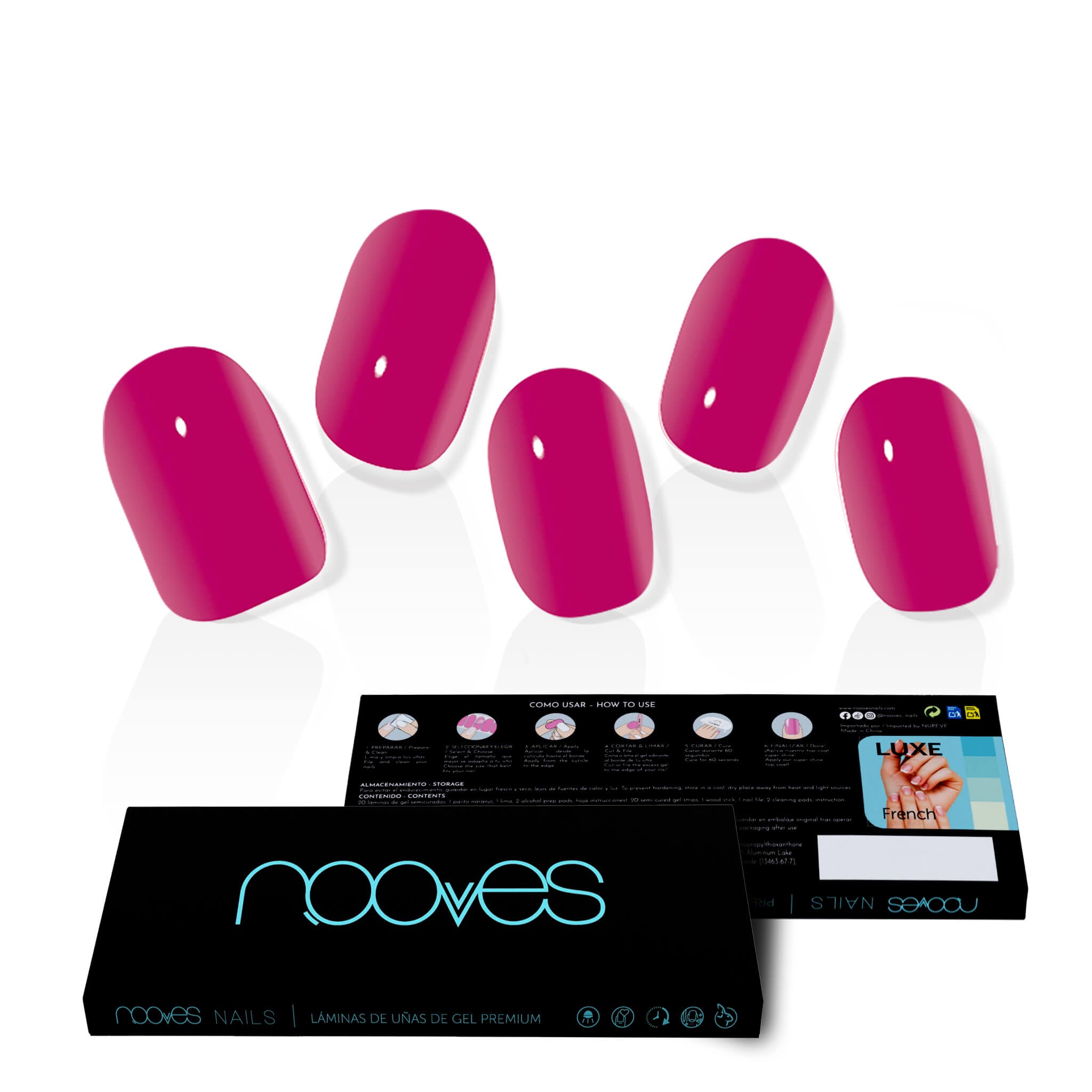 ＼NAIL/NOOO／ Premium Pre-Cured Gel Nail Foils - Crimson Red - Nooves Nails