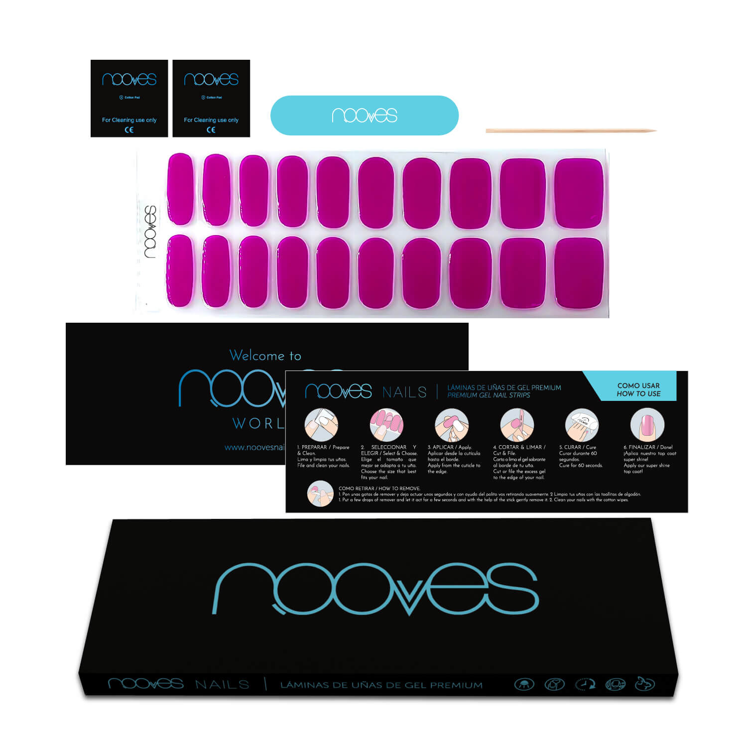 Premium Pre-Cured Gel Nail Foils - Crimson Red - Nooves Nails