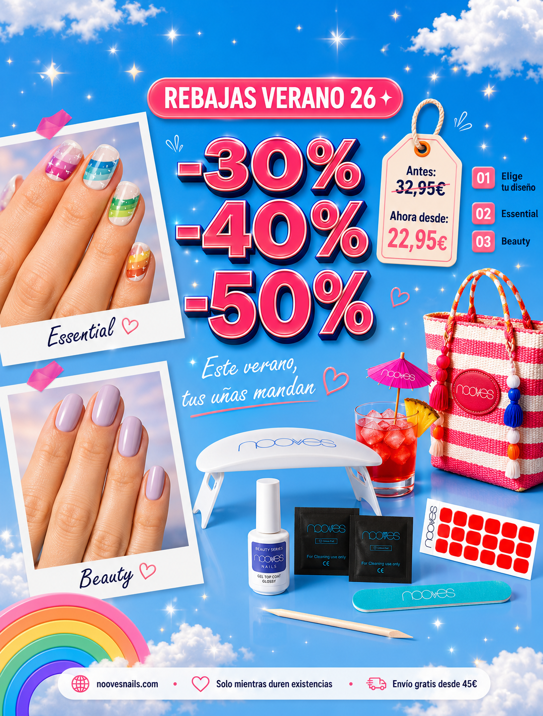 Láminas de gel semicuradas NOOVES — manicura premium en casa