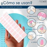 Pack Nooves Nails Folha de gel premium pré-curada Pink Designs + Lâmpada UV/LED 8W PORTÁTIL - Lâmpada secadora de unhas 8W