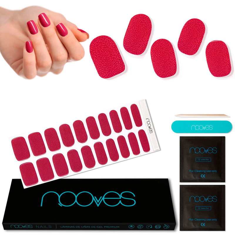 Diseño de uñas Folhas de Gel - Ruby Glaze - Nooves Nails  - Veganas, Cruelty-Free y Hema-Free