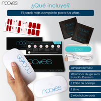 Ver detalle Pack Lámina de uñas de gel Premium precurado Nooves Diseños Navidad + Lámpara uñas UV/LED PORTÁTIL 8w 2