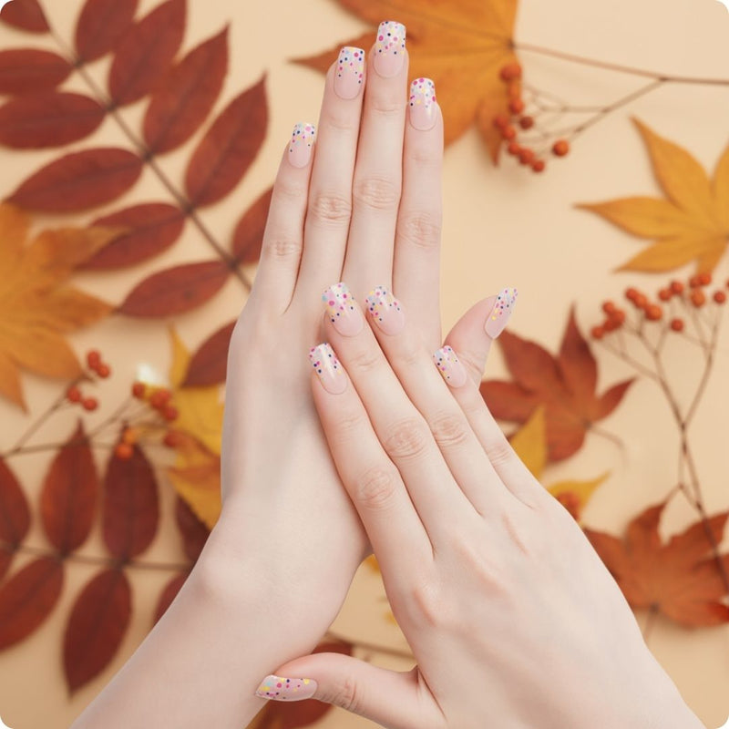 Uñas de gel Folhas de Gel - Party Time - Nooves Nails  curadas con lámpara UV - Brillo espejo