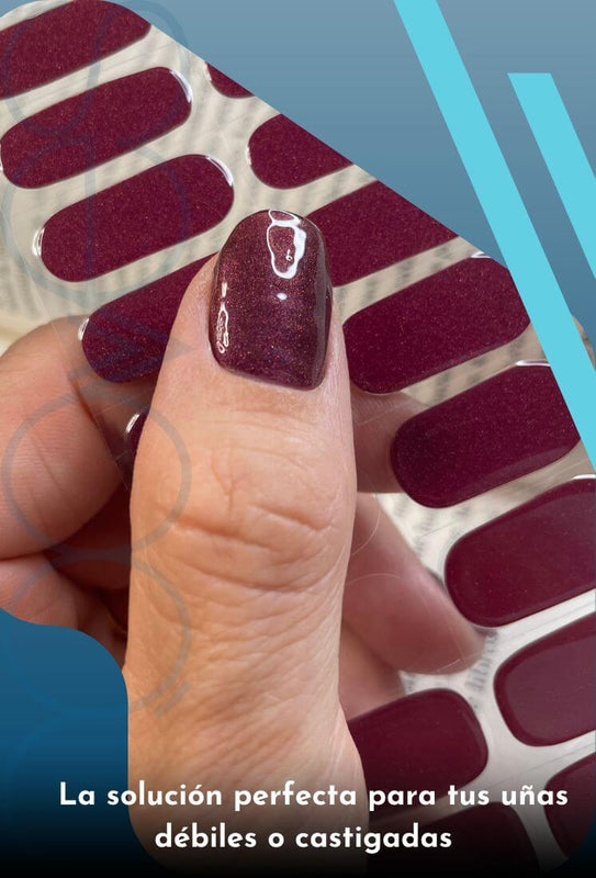Láminas de uñas de gel Premium Precuradas Shining Ruby