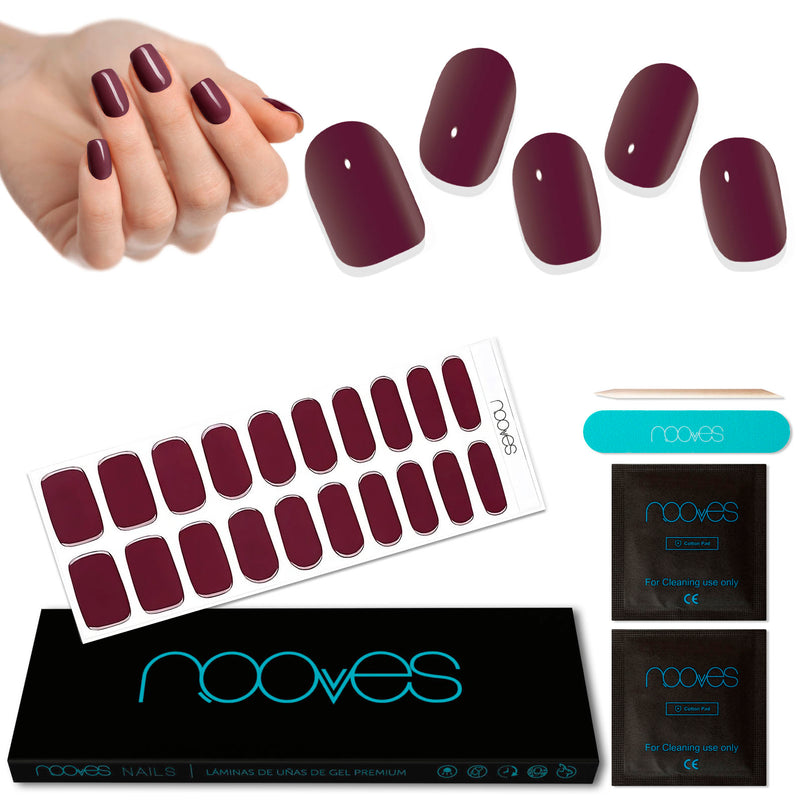 Láminas resistentes al agua Pack Wine Nights – Pack de 2 láminas de uñas para manicura y pedicura - Duración más de 14 días