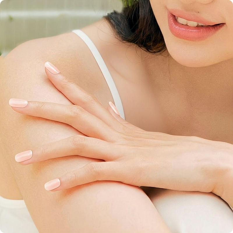 Resultado Manicura en casa con Folhas de Gel - Rose Pâle - Nooves Nails  - Acabado Natural