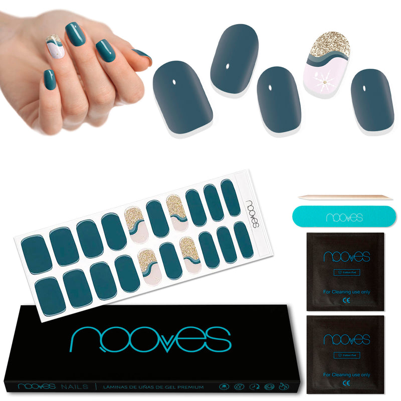 Pack Lámina de uñas de gel Premium precurado Nooves Diseños Navidad + Lámpara uñas UV/LED PORTÁTIL 8w