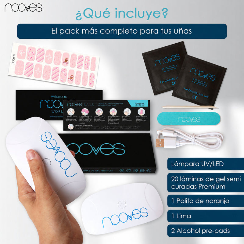 Pack Lámpara NOOVES con láminas de gel semicurado Silent Snow, imagen 3