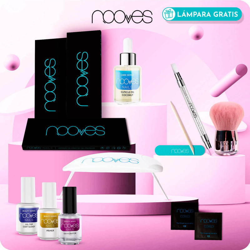 Starter Kit Pro Care de Nooves Nails para una Manicura Profesional - Kit Personalizable con Lámpara y Top Coat 1